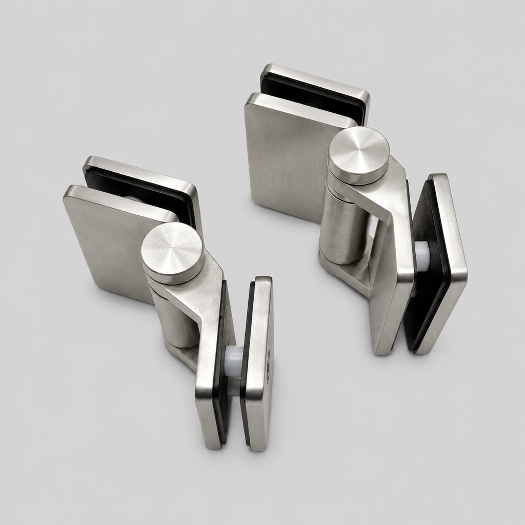 90° Glass-to-Glass Self-Closing Gate Hinge — 316 Stainless Steel