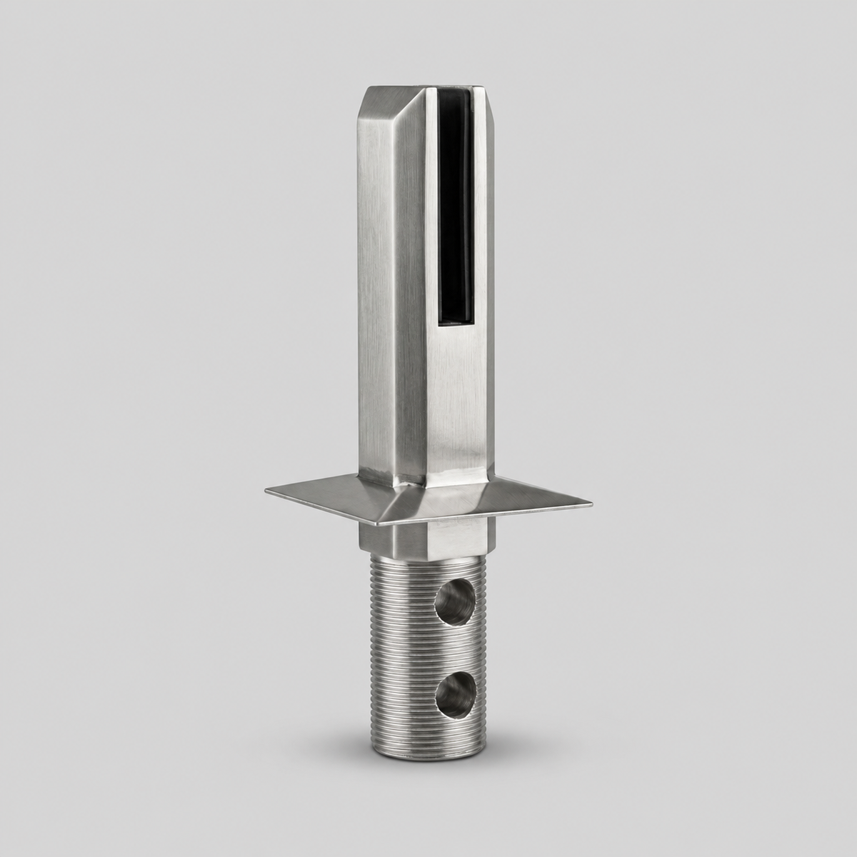 Square Core-Mount Deluxe Glass Spigot — Duplex 2205 Stainless Steel