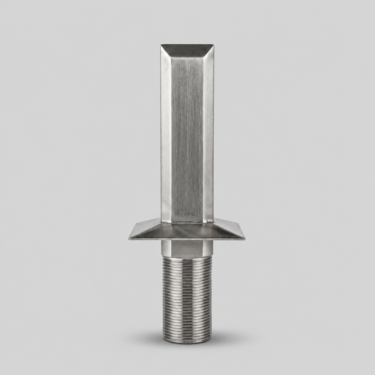 Square Core-Mount Deluxe Glass Spigot — Duplex 2205 Stainless Steel