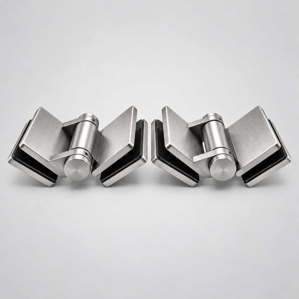 90° Glass-to-Glass Self-Closing Gate Hinge — 316 Stainless Steel