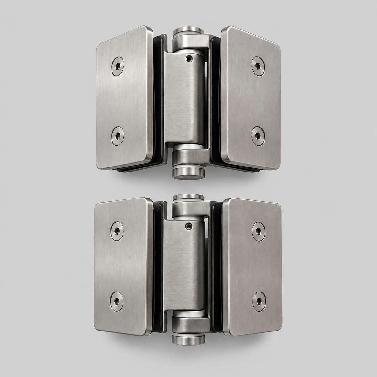 90° Glass-to-Glass Self-Closing Gate Hinge — 316 Stainless Steel