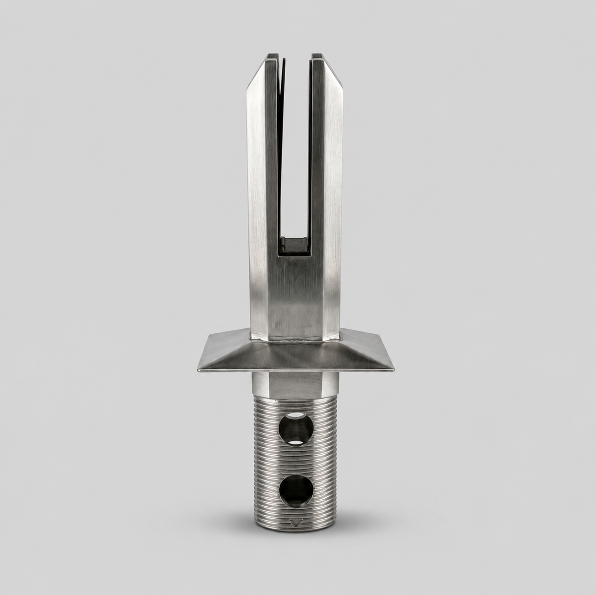 Square Core-Mount Deluxe Glass Spigot — Duplex 2205 Stainless Steel