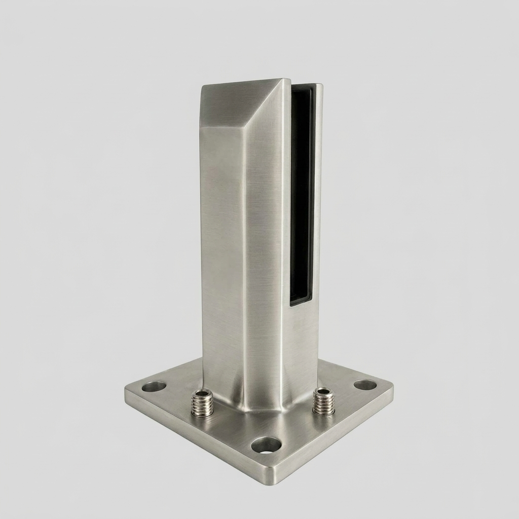 6½” Adjustable Frameless Glass Pool Fence & Railing Spigot – Duplex 2205 Marine-Grade Stainless Steel
