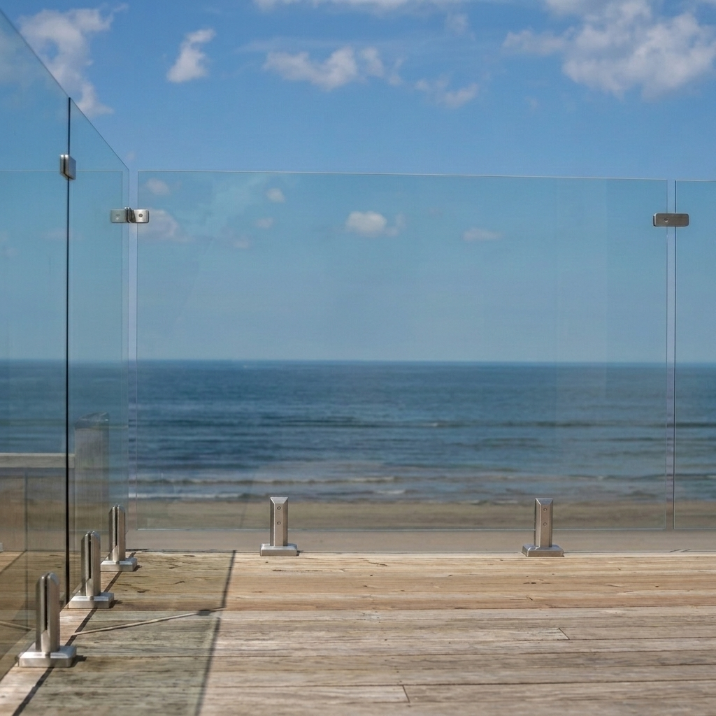 6½” Adjustable Frameless Glass Pool Fence & Railing Spigot – Duplex 2205 Marine-Grade Stainless Steel